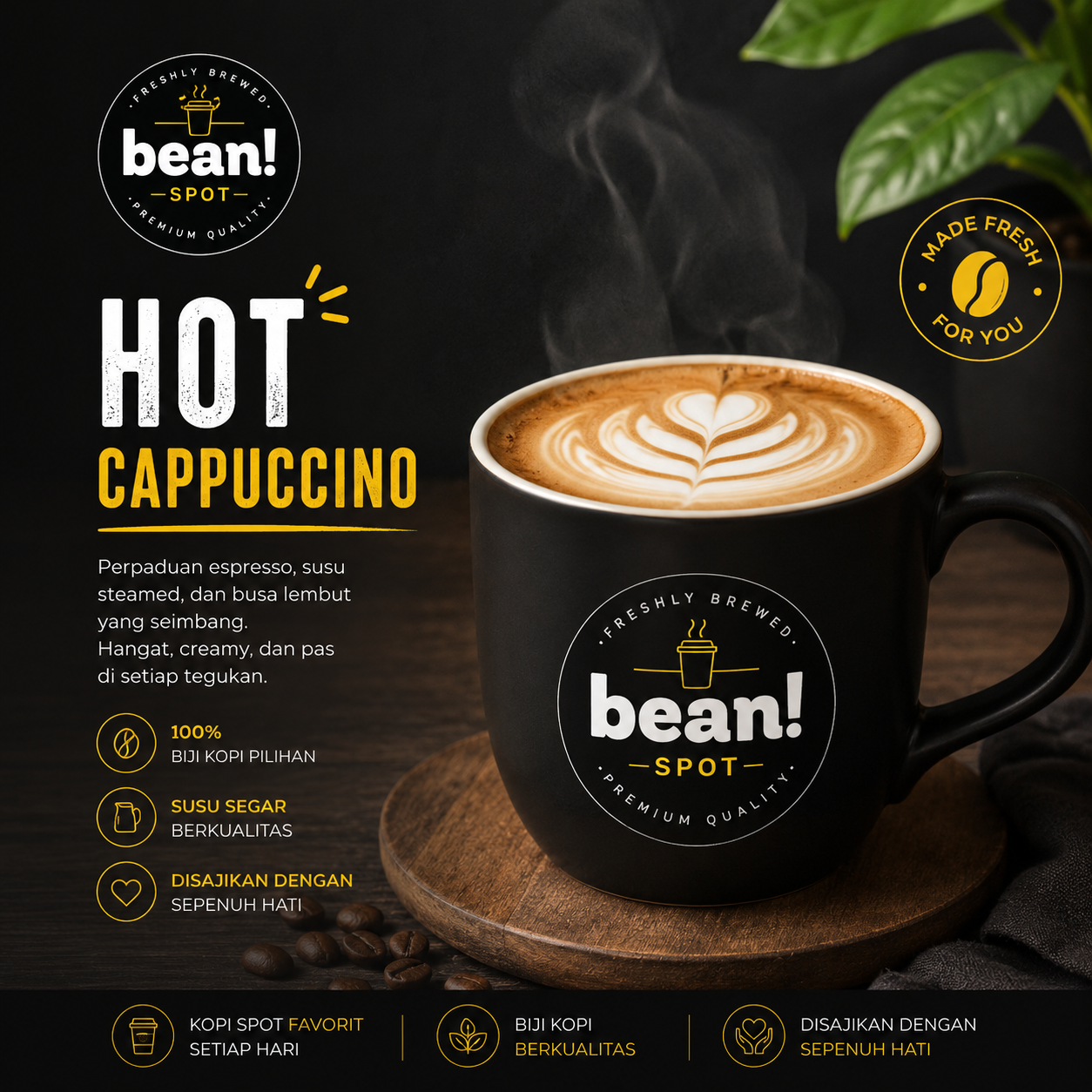 Kopi Bean Spot Hot Cappuccino